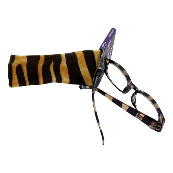 ICU Eyewear Petaluma +3.00 Reading Glasses Black Yellow Tiger Pattern Sleeve New - Picture 2 of 4